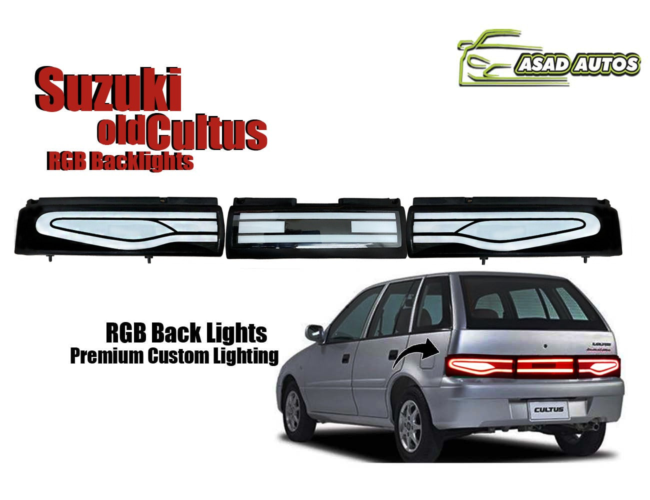 Tourbillon Style RGB Back Lights for Suzuki Cultus 2000-2017 – Premium Custom Lighting