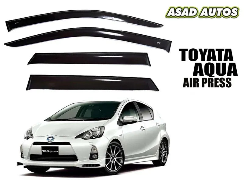 Toyota Aqua TXR Air Press Sun Visor Without Chrome, designed for 2012-2020 models, offering sleek design and reliable weather protection.
