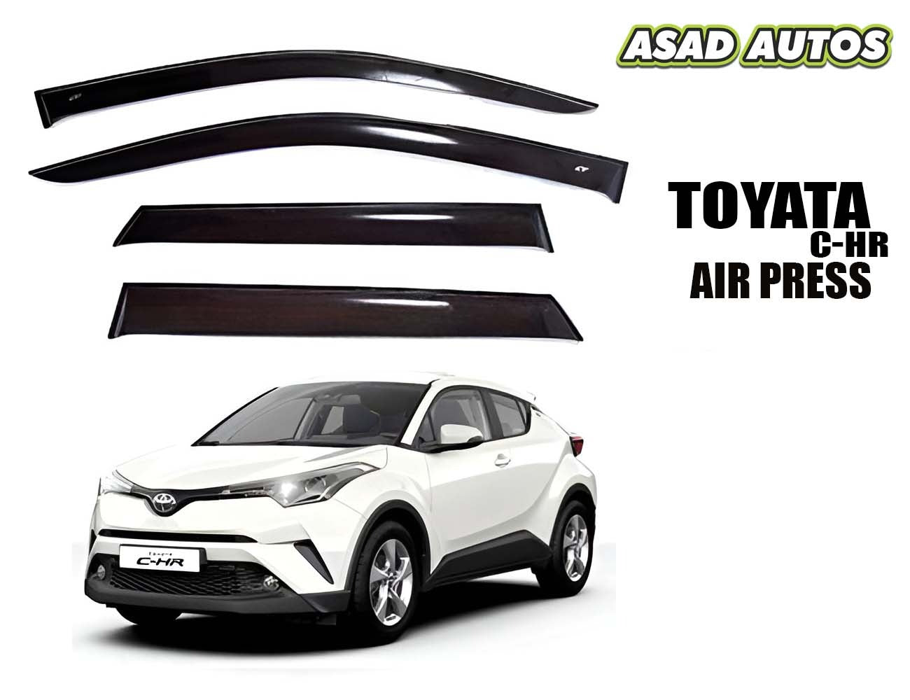 Toyota CHR TXR Air Press Sun Visor Without Chrome, designed for 2017-2021 models, providing weather protection and a sleek, modern design.
