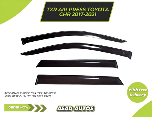 Toyota CHR TXR Air Press Sun Visor Without Chrome, designed for 2017-2021 models, providing weather protection and a sleek, modern design.

