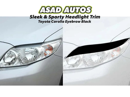 Toyota Corolla 2009-2014 Eyebrow Black – Sleek Headlight Trim, Sporty Look, Durable & Easy to Install for a Custom Upgrade
