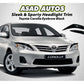 Toyota Corolla 2009-2014 Eyebrow Black – Sleek Headlight Trim, Sporty Look, Durable & Easy to Install for a Custom Upgrade