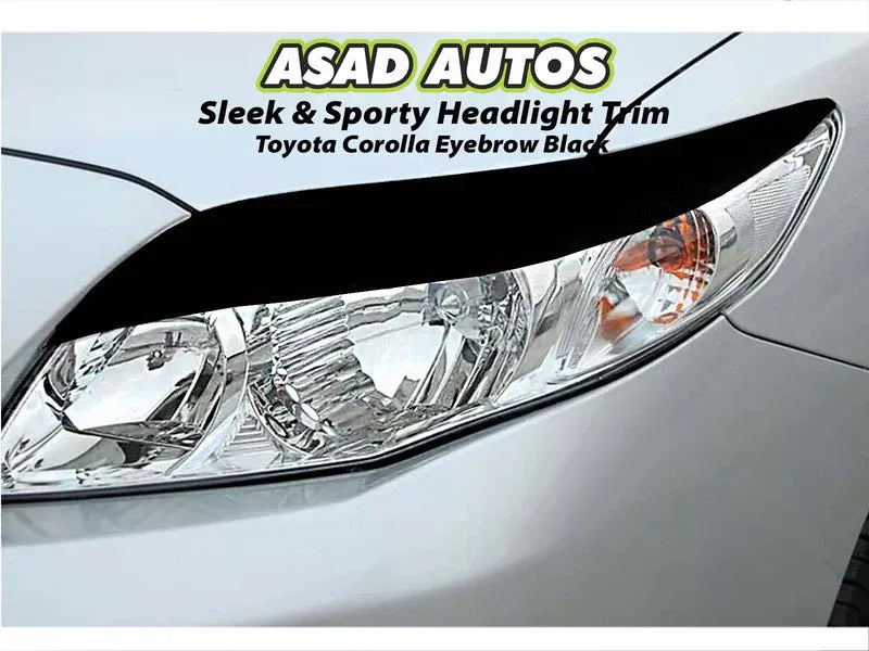 Toyota Corolla 2009-2014 Eyebrow Black – Sleek Headlight Trim, Sporty Look, Durable & Easy to Install for a Custom Upgrade
