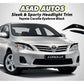 Toyota Corolla 2009-2014 Eyebrow Black – Sleek Headlight Trim, Sporty Look, Durable & Easy to Install for a Custom Upgrade