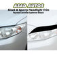 Toyota Corolla 2009-2014 Eyebrow Black – Sleek Headlight Trim, Sporty Look, Durable & Easy to Install for a Custom Upgrade