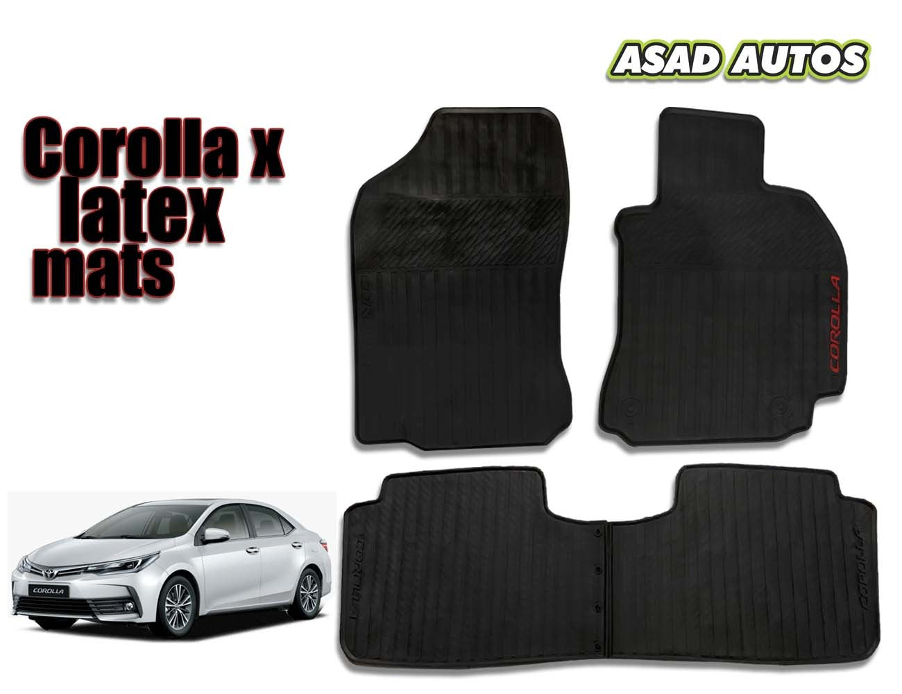 Toyota Corolla 2014-2026 Latex Rubber Car Floor Mats – Superior Protection & Comfort

