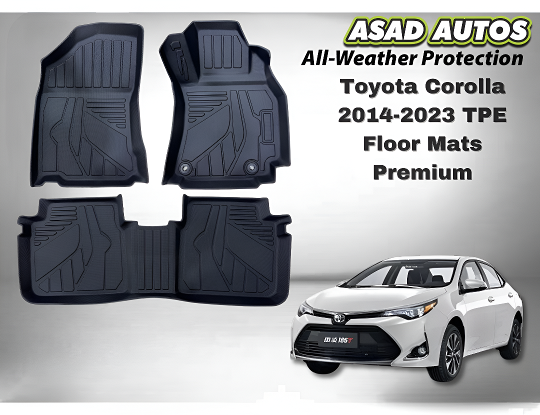 Toyota Corolla 2014–2023 TPE Floor Mats – Premium All-Weather Custom Fit