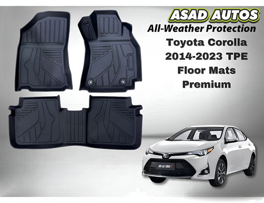 Toyota Corolla 2014–2023 TPE Floor Mats – Premium All-Weather Custom Fit
