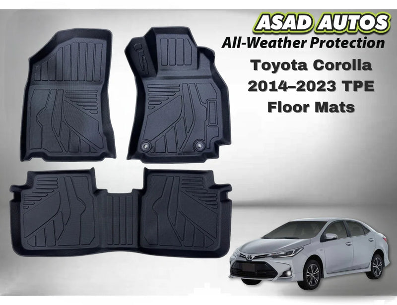 Toyota Corolla 2014–2026 TPE Floor Mats – Premium All-Weather Protection
