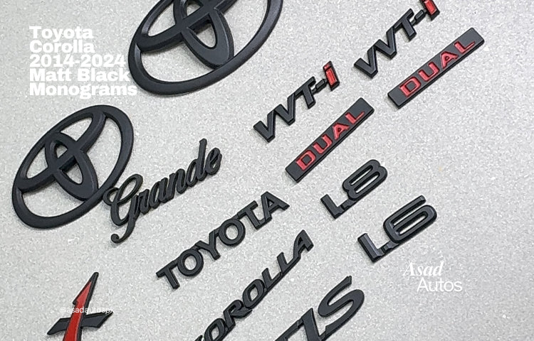 Toyota Corolla 2014–2026 matte black monograms