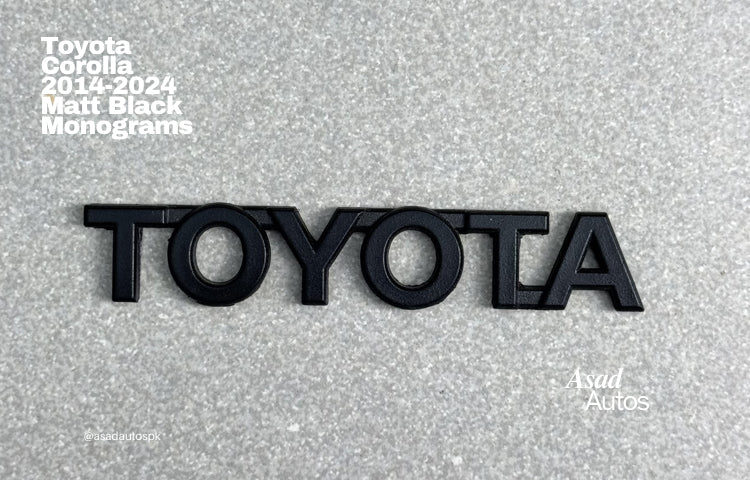 Toyota Corolla 2014–2026 matte black monograms