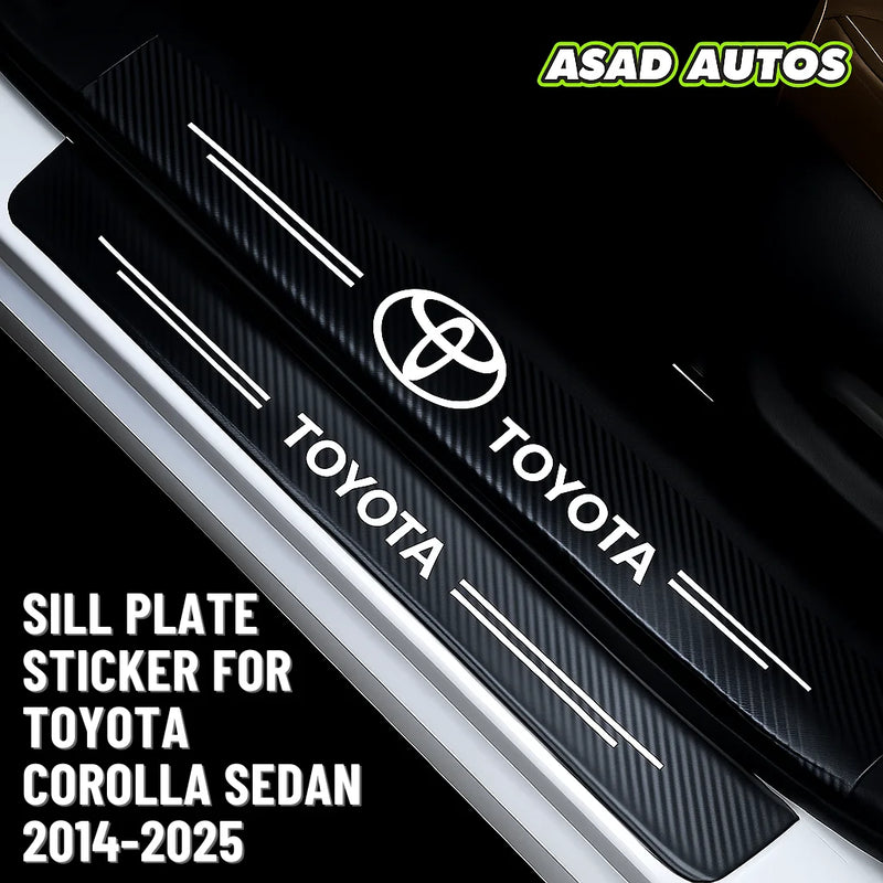 Toyota Corolla Sedan 2014–2026 Sill Plate Stickers – Front & Rear Door Protection
