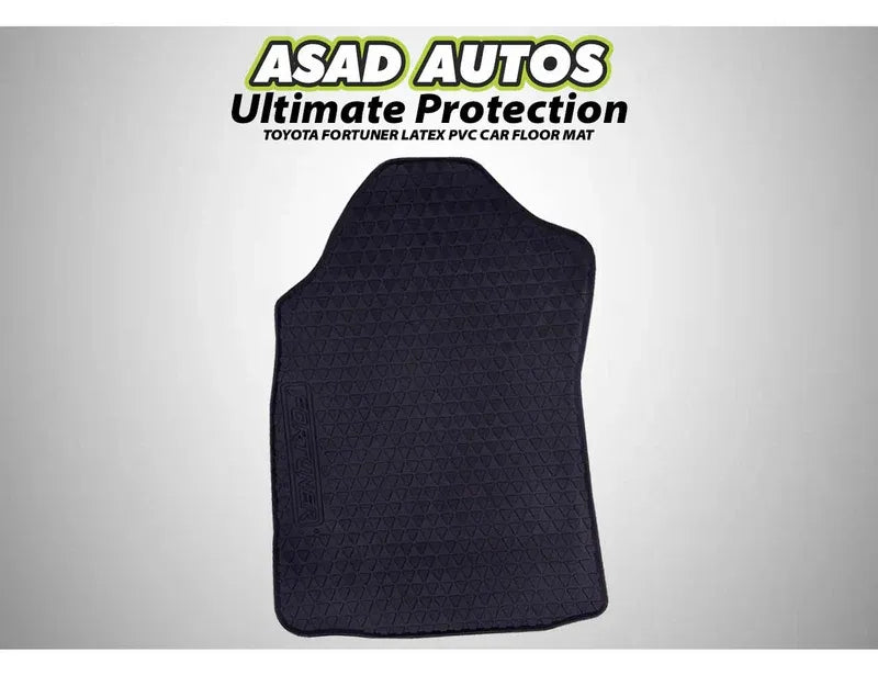 Toyota Fortuner 2014-2021 Latex PVC Car Floor Mats, featuring a custom fit, durable waterproof design, and all-weather protection for enhanced interior cleanliness.