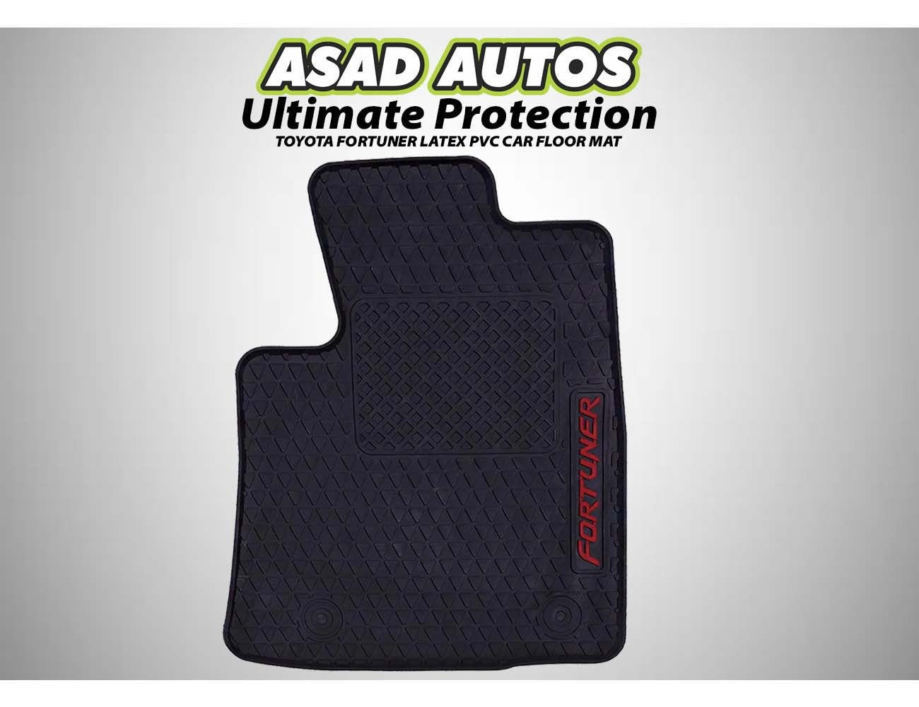 Toyota Fortuner 2014-2021 Latex PVC Car Floor Mats, featuring a custom fit, durable waterproof design, and all-weather protection for enhanced interior cleanliness.
