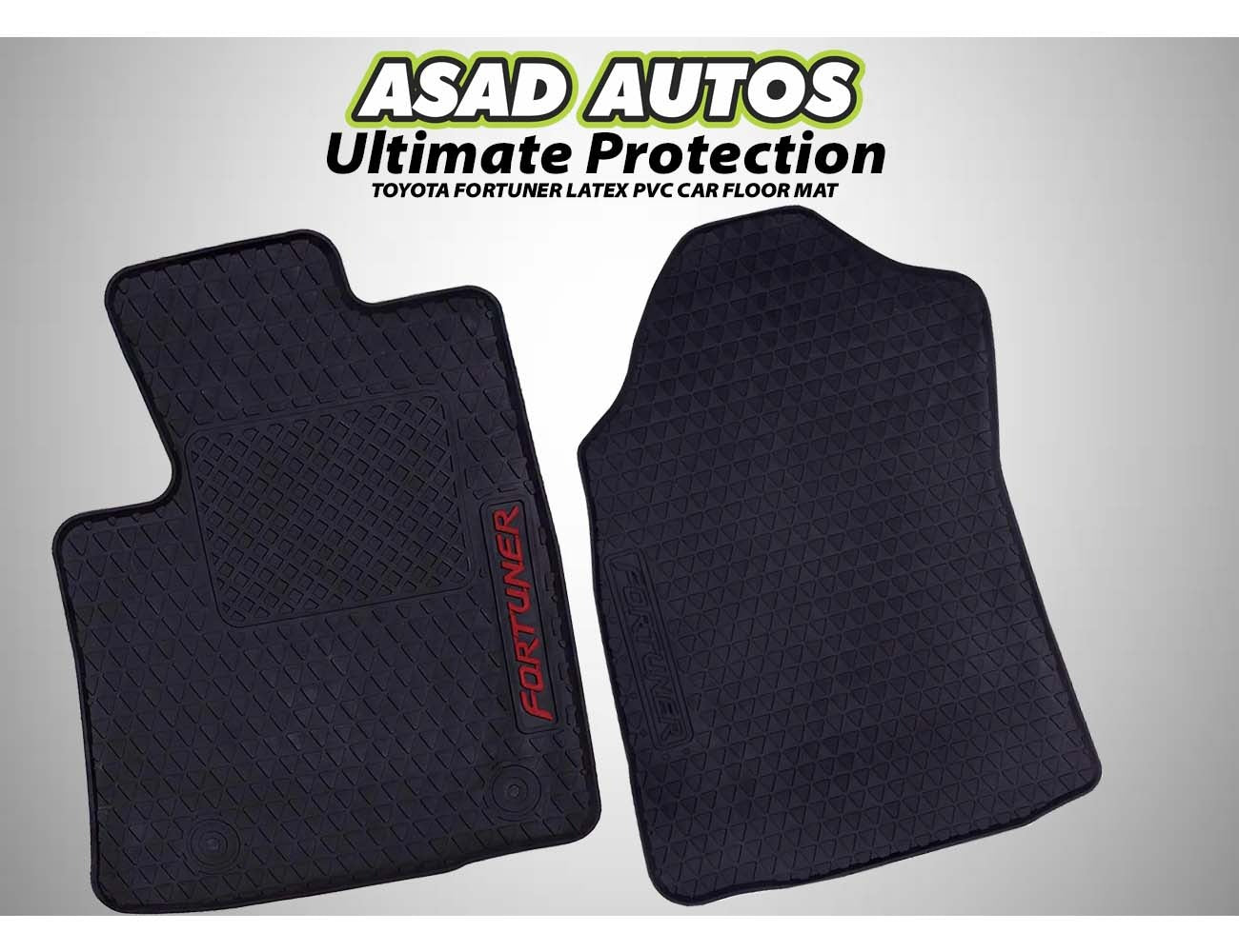 Toyota Fortuner 2014-2021 Latex PVC Car Floor Mats, featuring a custom fit, durable waterproof design, and all-weather protection for enhanced interior cleanliness.

