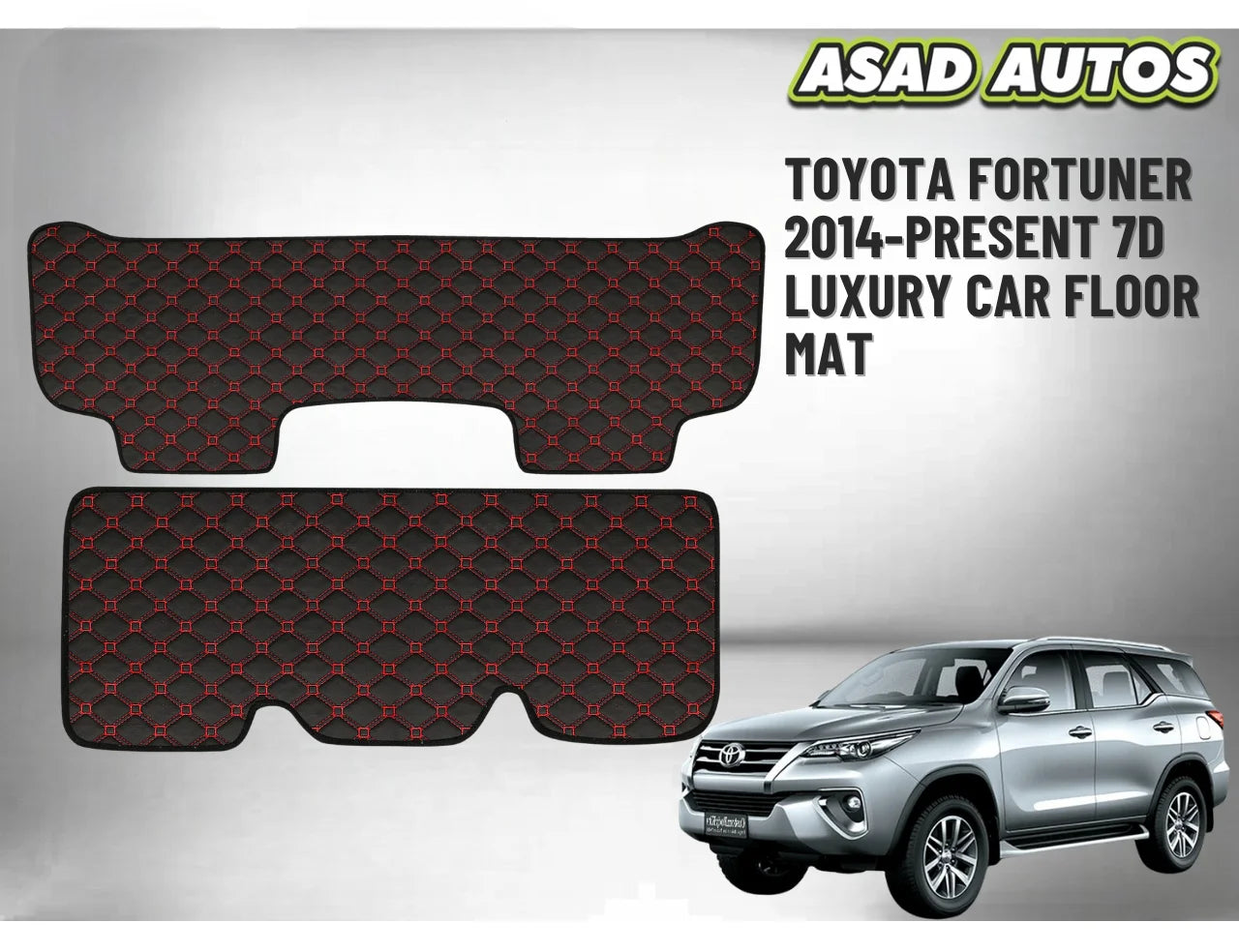 Toyota Fortuner 7D Luxury Car Floor Mat – Custom Fit, Waterproof & Premium Quality
