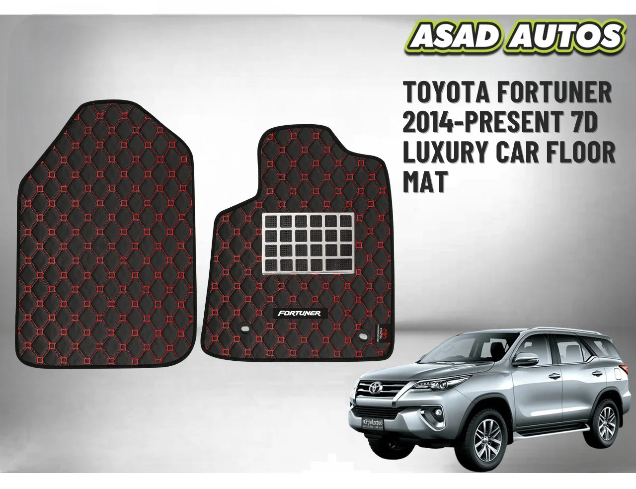 Toyota Fortuner 7D Luxury Car Floor Mat – Custom Fit, Waterproof & Premium Quality
