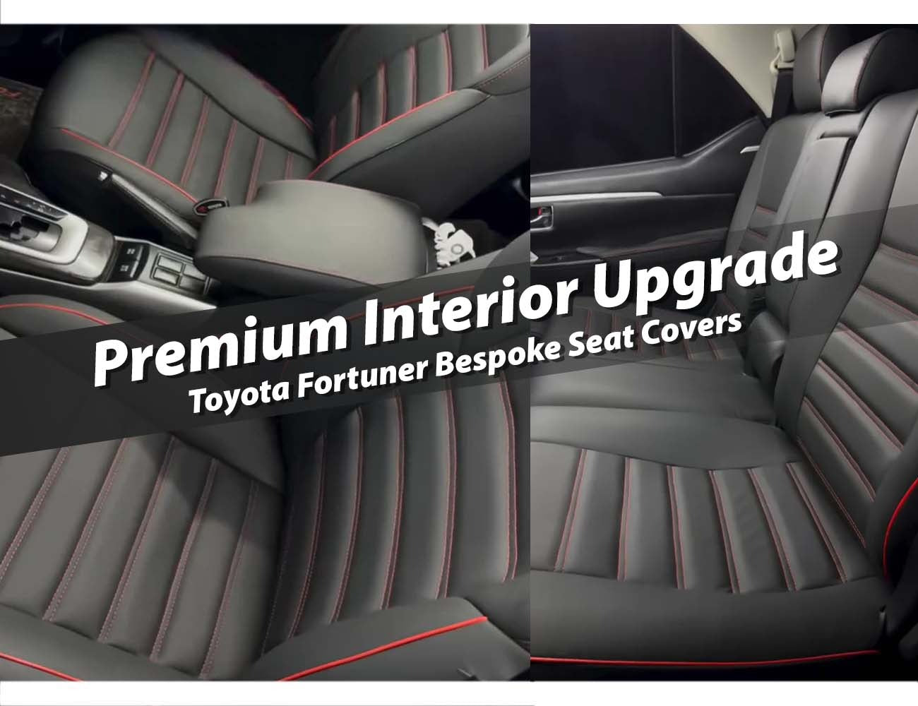 Toyota Fortuner Bespoke Seat Covers made from premium Japanese synthetic fabric for a luxurious and durable interior upgrade.