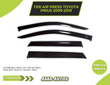 Toyota Prius TXR Air Press Sun Visor Without Chrome designed for 2009-2015 models, providing subtle yet effective protection against weather elements.
