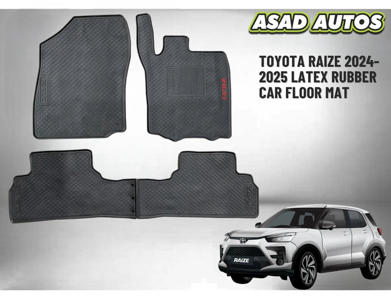 Toyota Raize 2024–2025 Latex Rubber Car Floor Mat – All-Weather Protection
