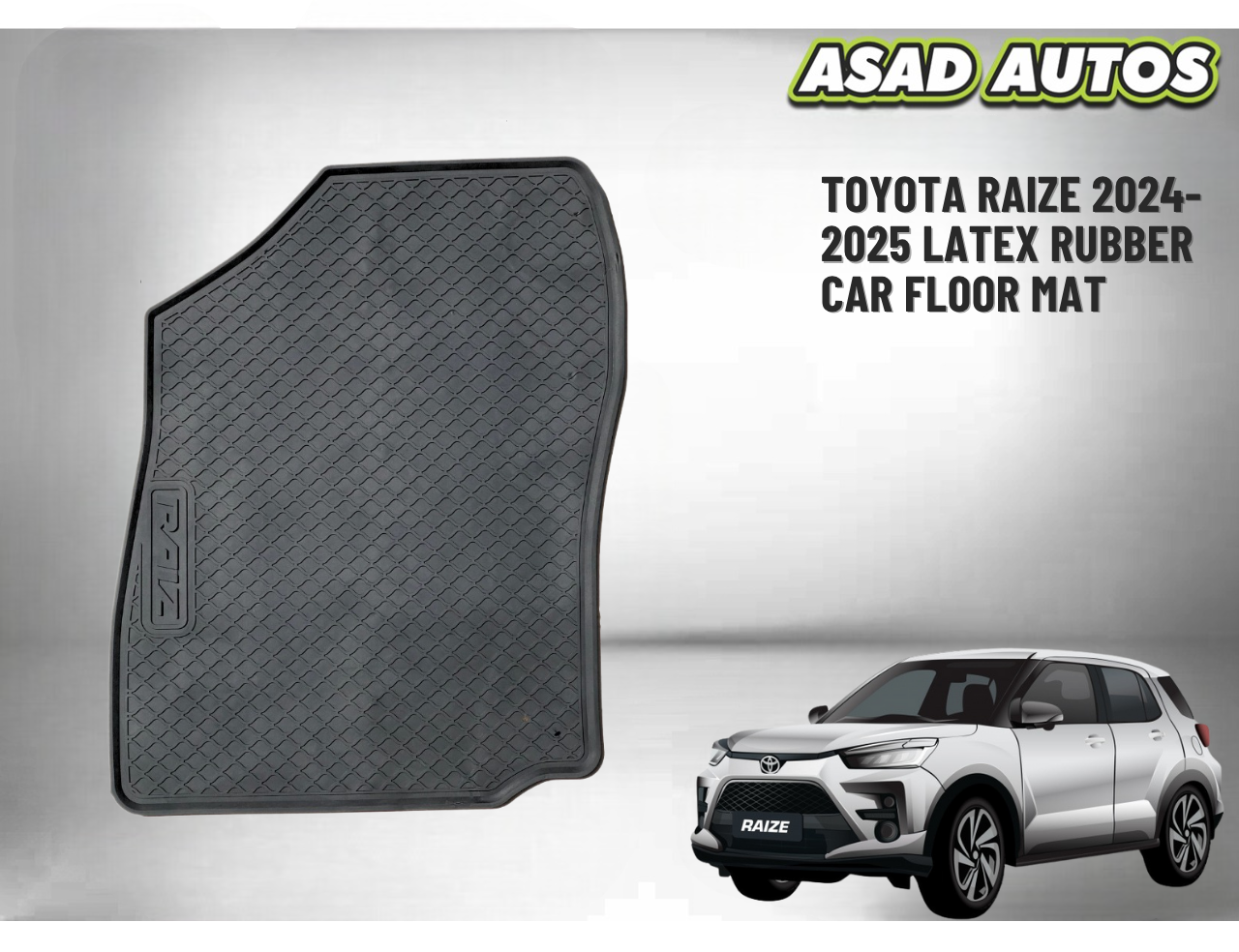 Toyota Raize 2024–2025 Latex Rubber Car Floor Mat – All-Weather Protection

