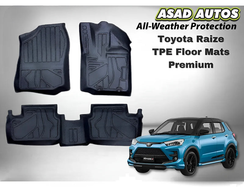 Toyota Raize TPE Floor Mats 2020–2024 – Premium All-Weather Custom Car Mat Set
