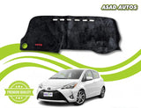 Toyota Vitz dashboard mat providing UV protection and enhancing interior style.
