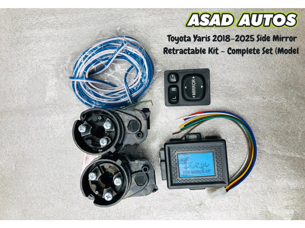 Toyota Yaris 2018–2025 Side Mirror Retractable Kit – Complete Set (Model 