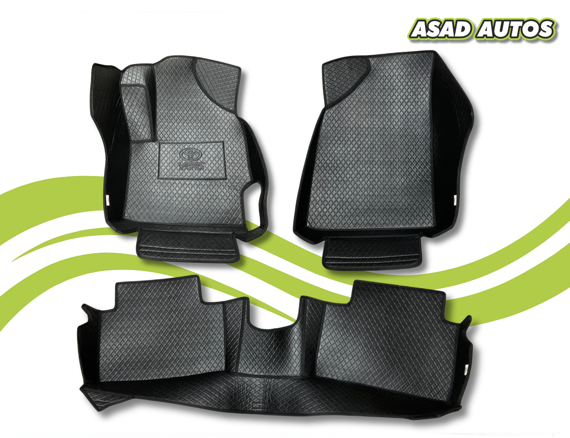 Toyota Yaris Japanese 2023-2025 12D luxury custom fit waterproof car floor mats full interior protection