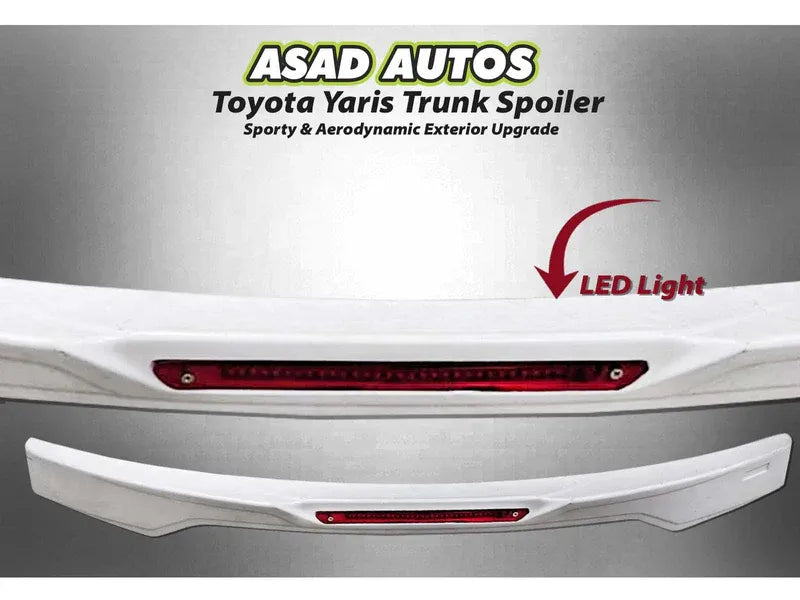 Toyota Yaris Trunk Spoiler – Stylish and sporty accessory designed for enhanced rear aerodynamics and vehicle aesthetics.
