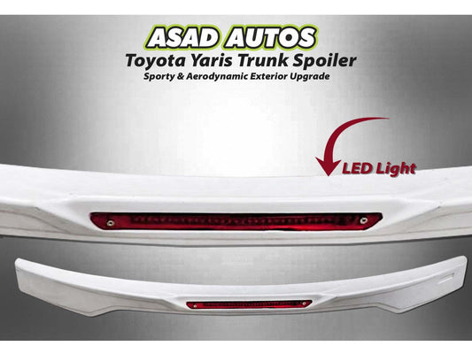 Toyota Yaris Trunk Spoiler – Stylish and sporty accessory designed for enhanced rear aerodynamics and vehicle aesthetics.
