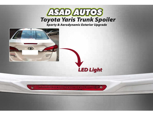 Toyota Yaris Trunk Spoiler – Stylish and sporty accessory designed for enhanced rear aerodynamics and vehicle aesthetics.
