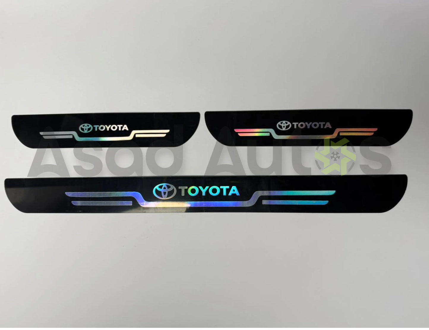 Toyota door sill plate sticker plastic carbon fiber anti scratch scuff protector 4 piece set for car door entry protection