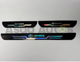 Toyota door sill plate sticker plastic carbon fiber anti scratch scuff protector 4 piece set for car door entry protection