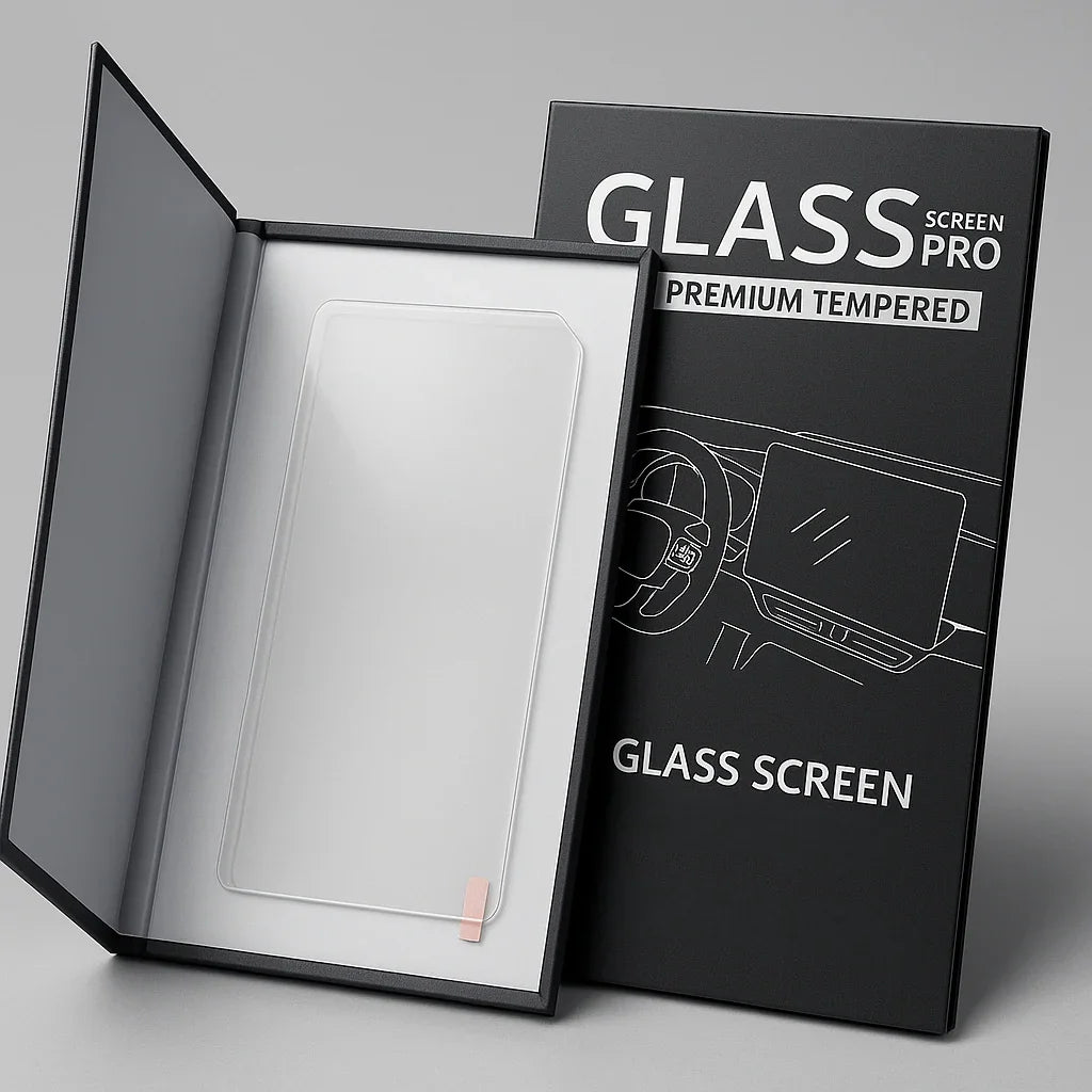 Transparent tempered glass protector for Hyundai Sonata 2022–2024 LCD infotainment screen and digital meter cluster protection film for scratch resistance and clear visibility