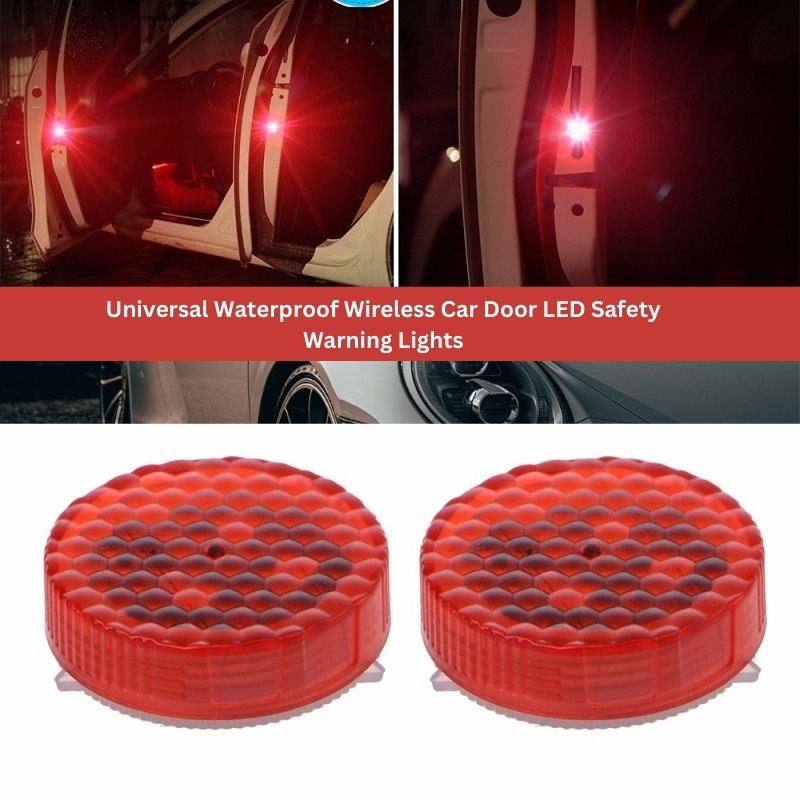 2-Pack Universal Waterproof Wireless Car Door LED Safety Warning Light ...
