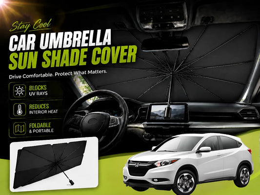 Universal Car Umbrella Sun Shade for Honda Vezel / HR-V 2013–2021 – Foldable Windshield UV Protection