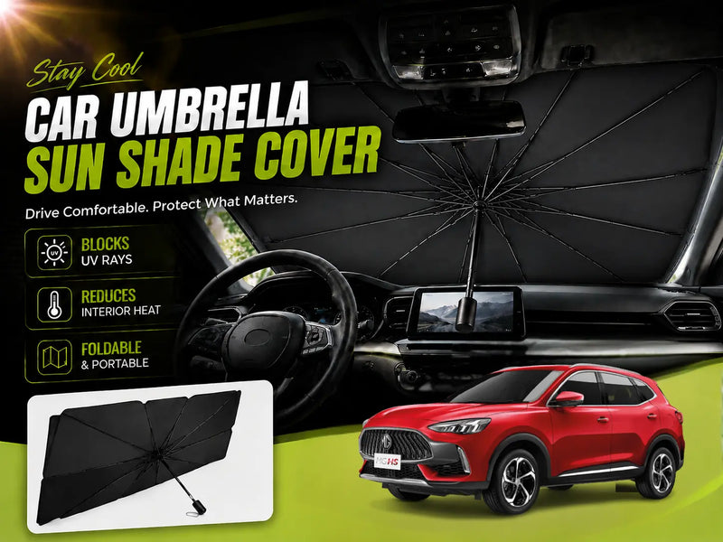 Universal Car Umbrella Sun Shade for MG HS PHEV 2025 – Windshield UV and Heat Protection