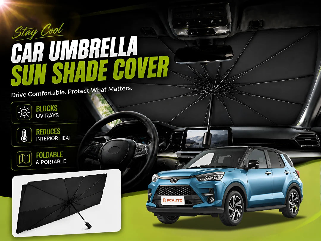 Universal Foldable Windshield Sun Shade for Toyota Raize 2020–2025 – Heat & UV Protection Umbrella