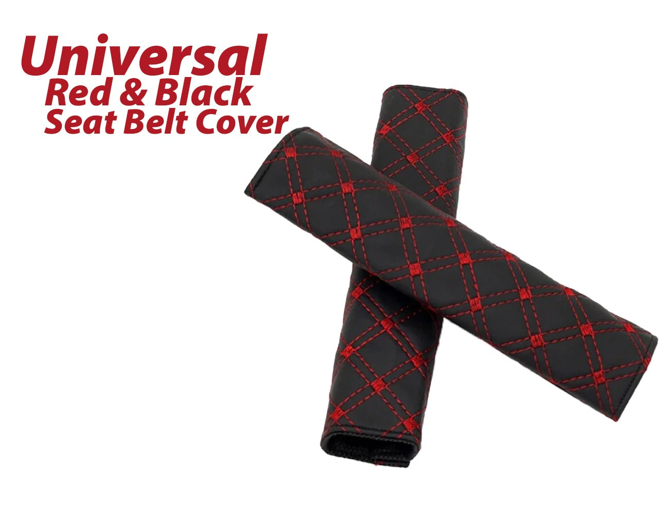 Universal Red & Black Seat Belt Cover - Premium Comfort & Stylish Design