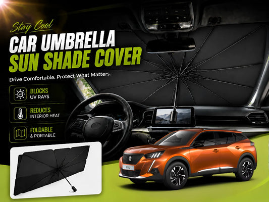 Universal Umbrella Windshield Sun Shade for Peugeot 2008 2022–2025 – Foldable UV Heat Protector