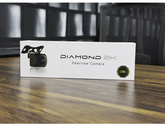 Universal car rear view reverse camera 2K Diamond Series, waterproof 1080p FHD with 170° wide-angle lens for parking and reversing.
