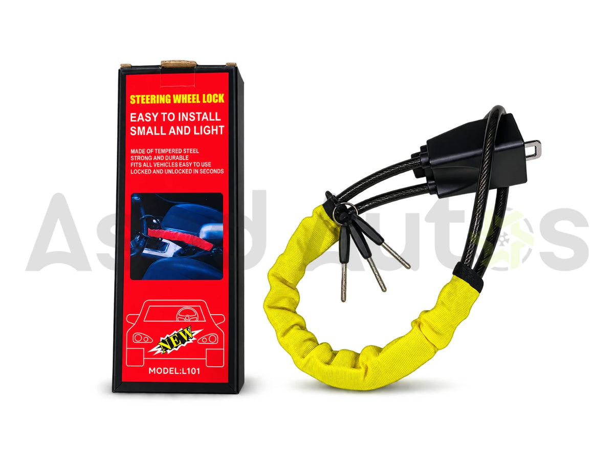 Universal steering wheel lock with black cable Model L101
