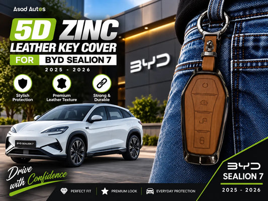 5D Zinc Leather Key Cover for BYD Sealion 7 2025–2026