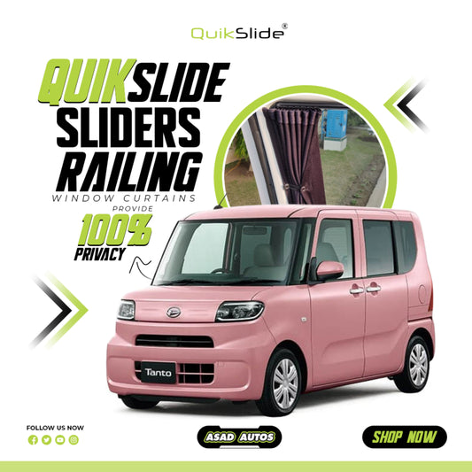 QuikSlide Sliders Railing Curtains For Daihatsu Tanto Gen4 2020 - 2025