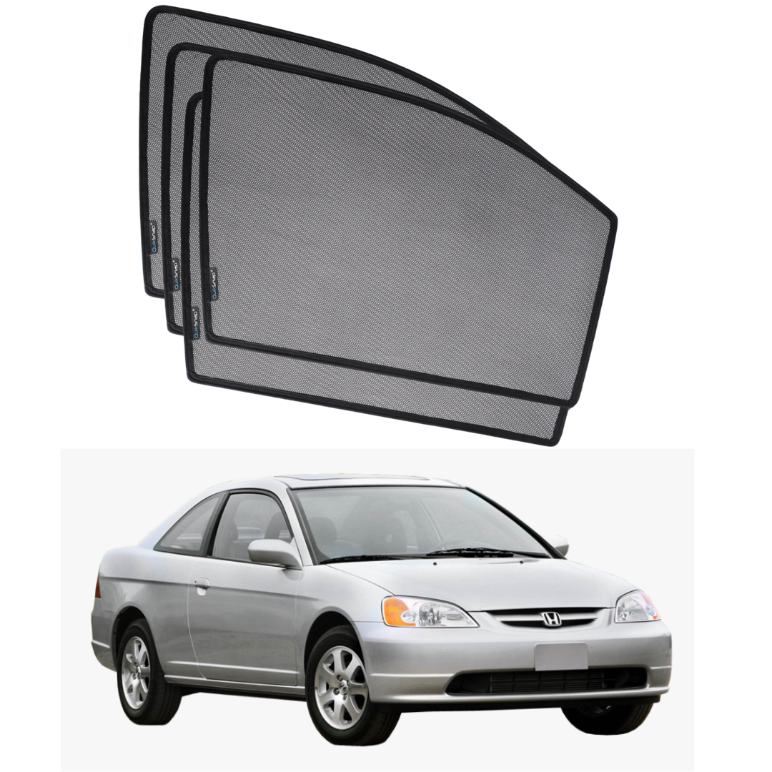 Quik Snap Window Sun Shades (Car Pardy) For Honda Civic 2001-2005 Sedan