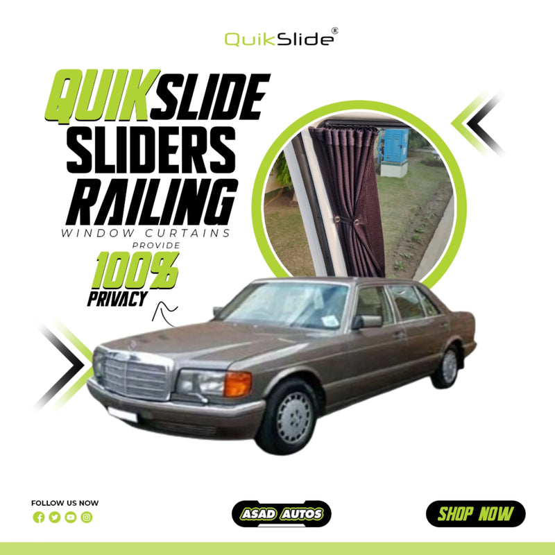 QuikSlide Sliders Railing Curtains for Mercedes-Benz S-Class W140 1992-1999