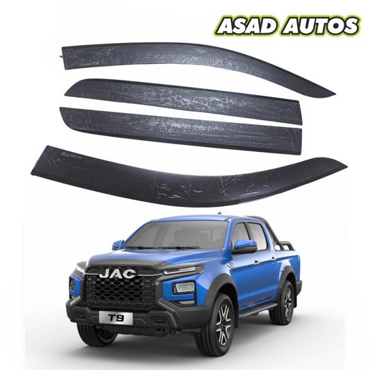 JAC T9 Hunter 2025–2026 TXR Air Press 4 Pcs with Chrome Sun Visor – Ultimate Comfort & Style