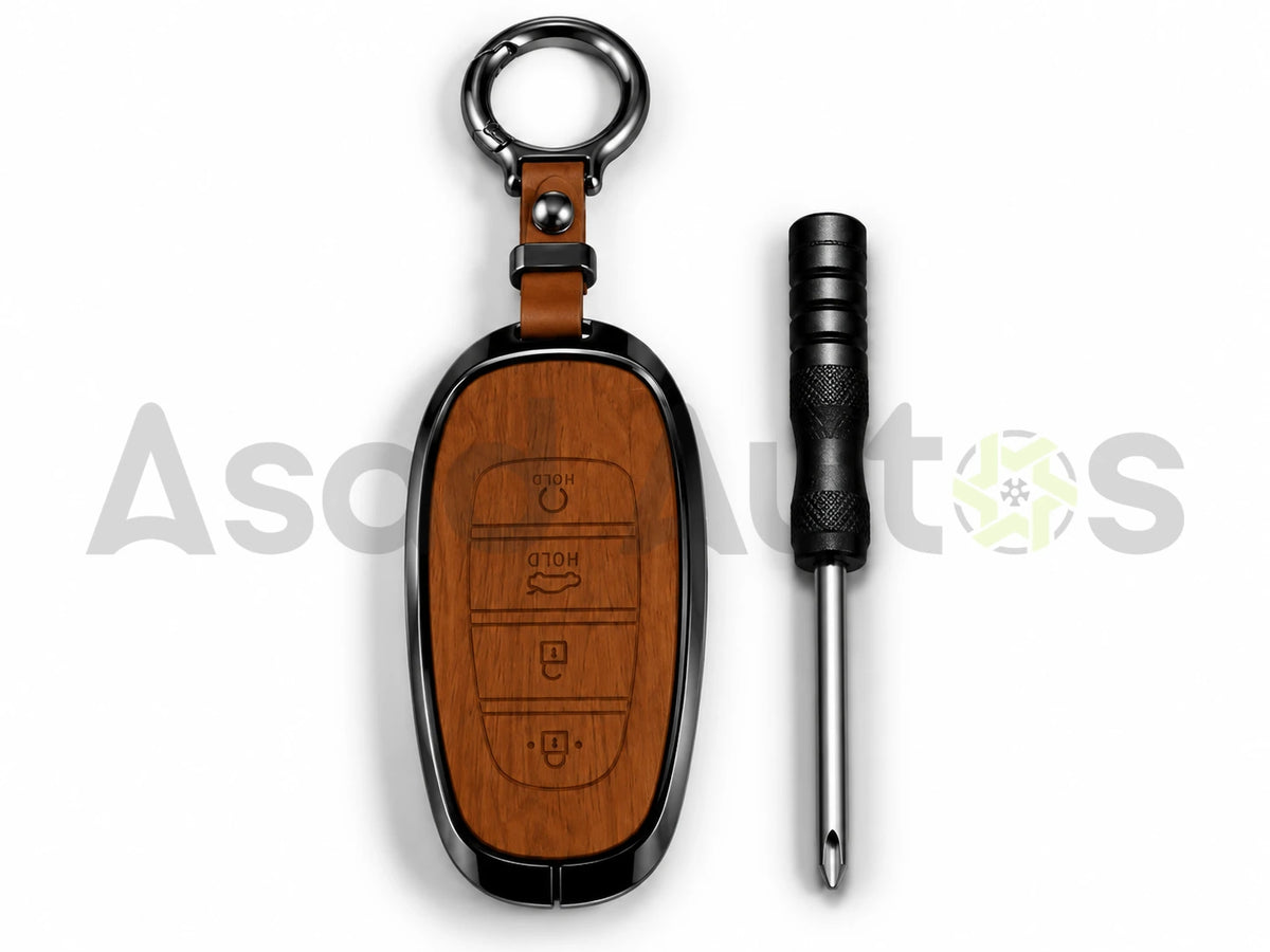 5D Zinc Leather Key Cover for Hyundai Sonata 2022–2024