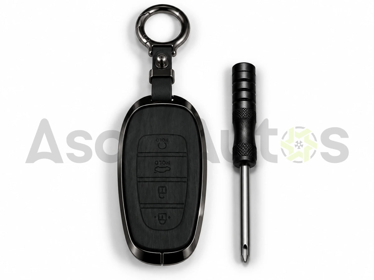 5D Zinc Leather Key Cover for Hyundai Sonata 2022–2024